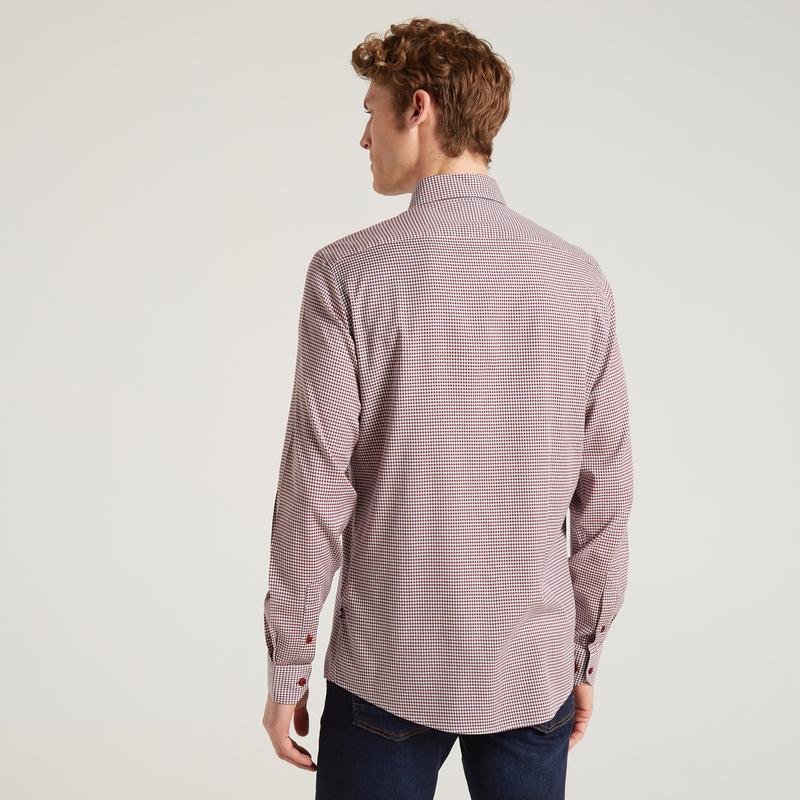 NAUTICA ERKEK BORDO UZUN KOLLU SLIM FIT GÖMLEK