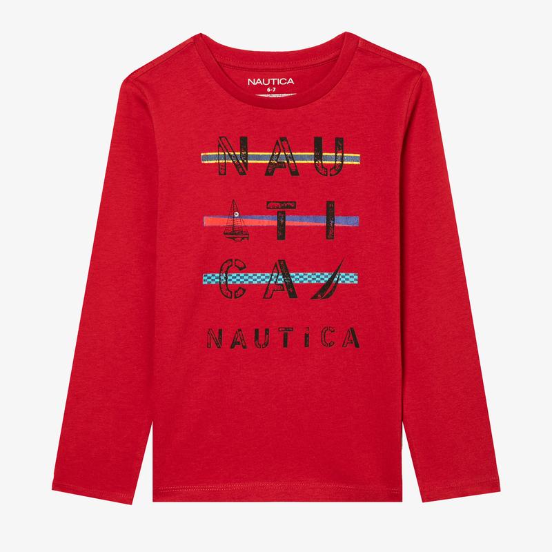 NAUTICA ERKEK ÇOCUK KIRMIZI BASKILI T-SHIRT