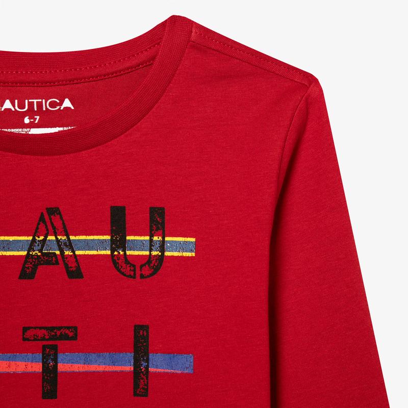 NAUTICA ERKEK ÇOCUK KIRMIZI BASKILI T-SHIRT
