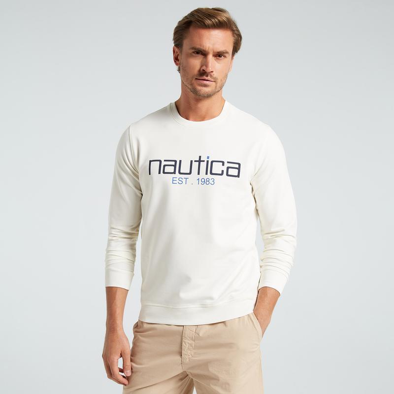 NAUTICA ERKEK BEYAZ STANDART FIT UZUN KOLLU SWEATSHIRT
