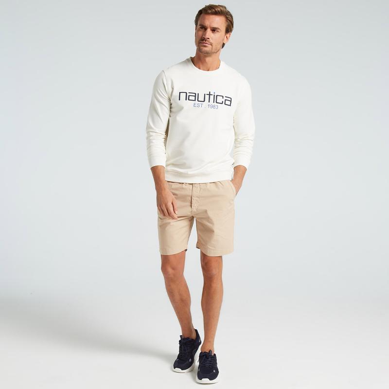NAUTICA ERKEK BEYAZ STANDART FIT UZUN KOLLU SWEATSHIRT