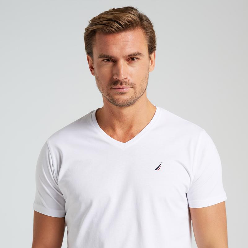 NAUTICA ERKEK BEYAZ STANDART FIT KISA KOLLU T-SHIRT