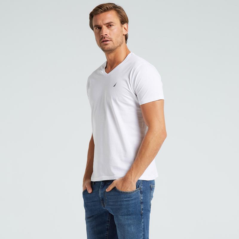 NAUTICA ERKEK BEYAZ STANDART FIT KISA KOLLU T-SHIRT