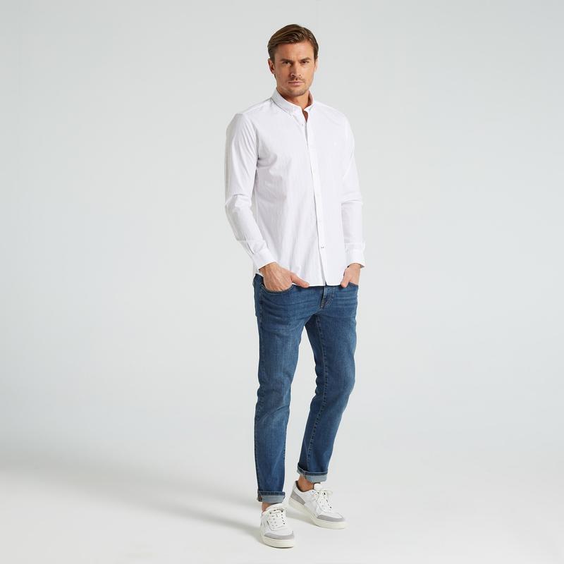 NAUTICA ERKEK BEYAZ CLASSIC FIT UZUN KOLLU GÖMLEK