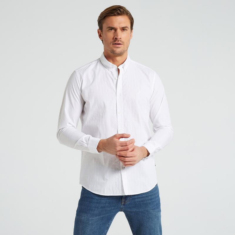 NAUTICA ERKEK BEYAZ CLASSIC FIT UZUN KOLLU GÖMLEK