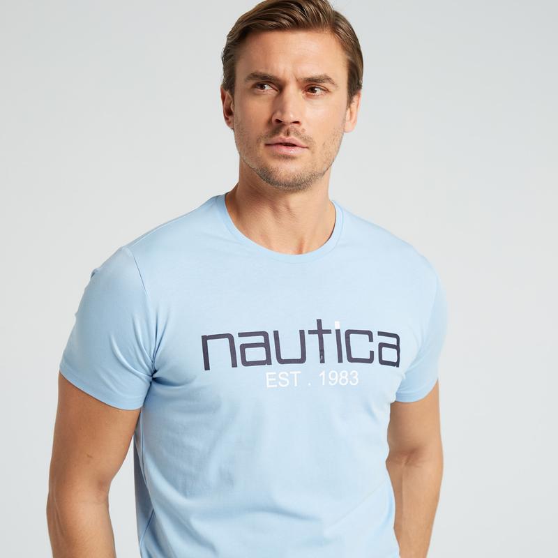 NAUTICA ERKEK MAVİ STANDART FIT KISA KOLLU T-SHIRT