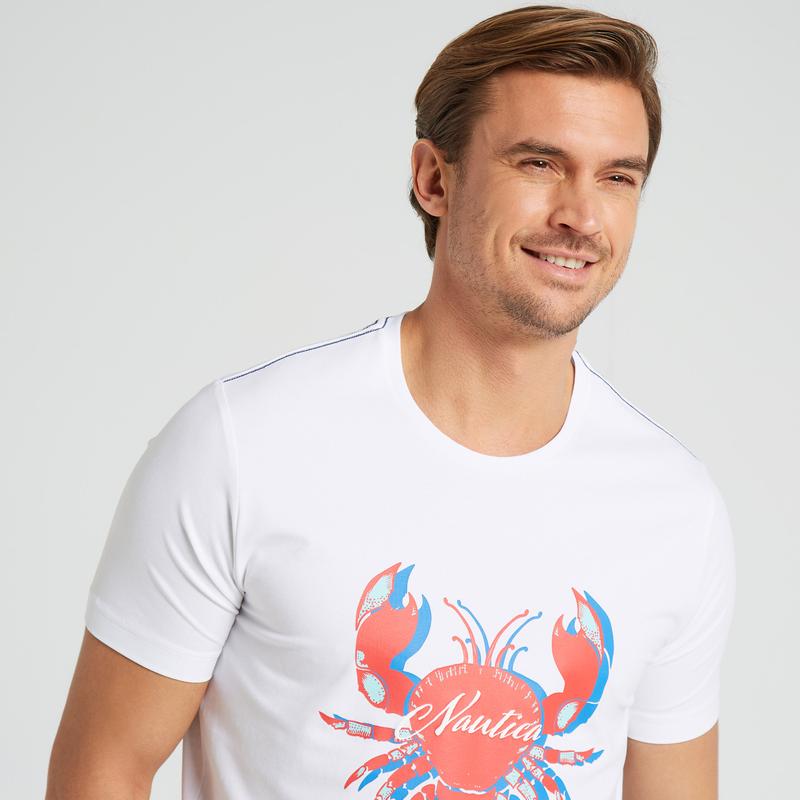 NAUTICA ERKEK BEYAZ STANDART FIT KISA KOLLU T-SHIRT