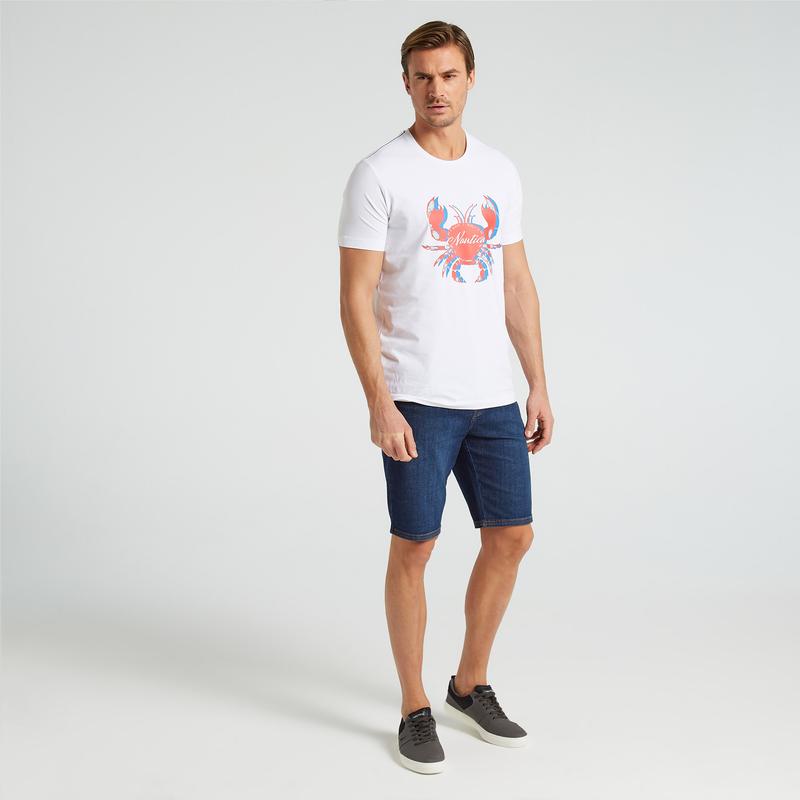 NAUTICA ERKEK BEYAZ STANDART FIT KISA KOLLU T-SHIRT