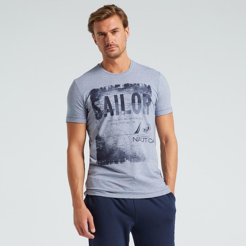 NAUTICA ERKEK MAVİ STANDART FIT KISA KOLLU T-SHIRT