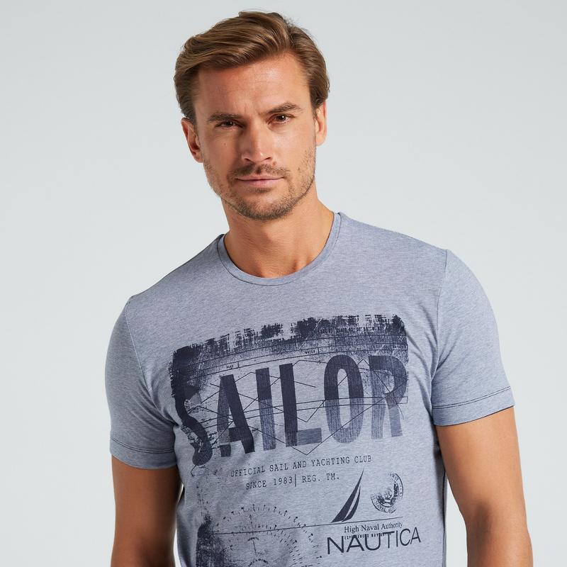 NAUTICA ERKEK MAVİ STANDART FIT KISA KOLLU T-SHIRT