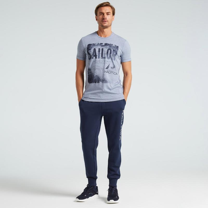 NAUTICA ERKEK MAVİ STANDART FIT KISA KOLLU T-SHIRT