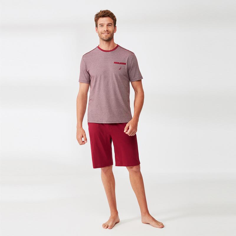 NAUTICA ERKEK BORDO PİJAMA TAKIM