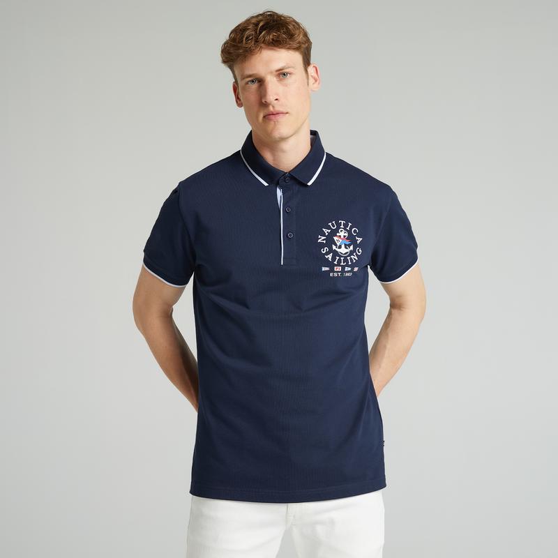 NAUTICA ERKEK LACİVERT CLASSIC FIT KISA KOLLU POLO