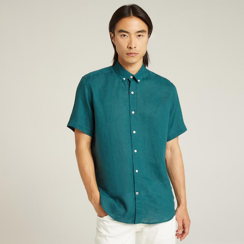 NAUTICA ERKEK YEŞİL CLASSIC FIT KISA KOLLU GÖMLEK