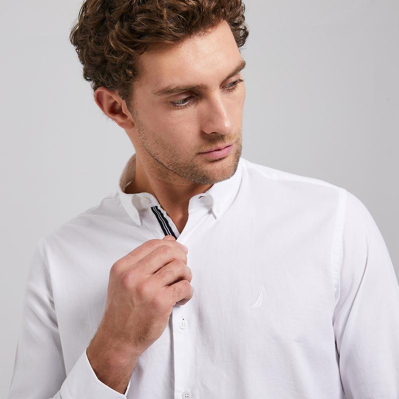 NAUTICA ERKEK BEYAZ UZUN KOLLU CLASSIC FIT GÖMLEK