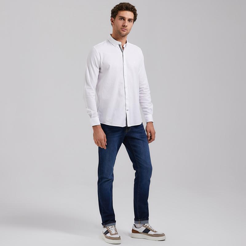 NAUTICA ERKEK BEYAZ UZUN KOLLU CLASSIC FIT GÖMLEK