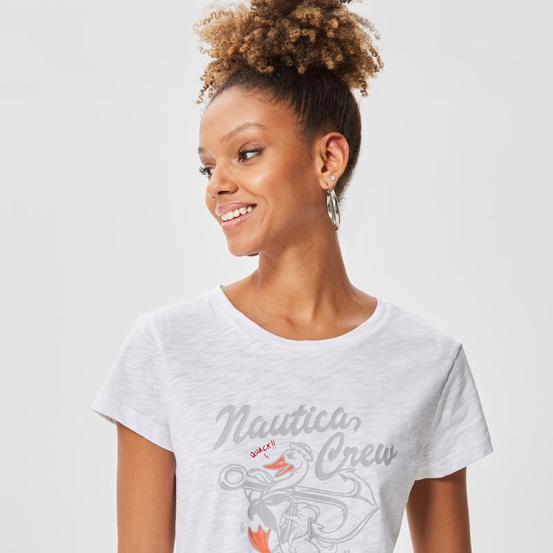 NAUTICA KADIN RELAXED FIT BEYAZ T-SHIRT