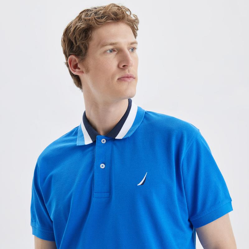 Nautica Erkek Mavi Classic Fit Kısa Kollu Polo