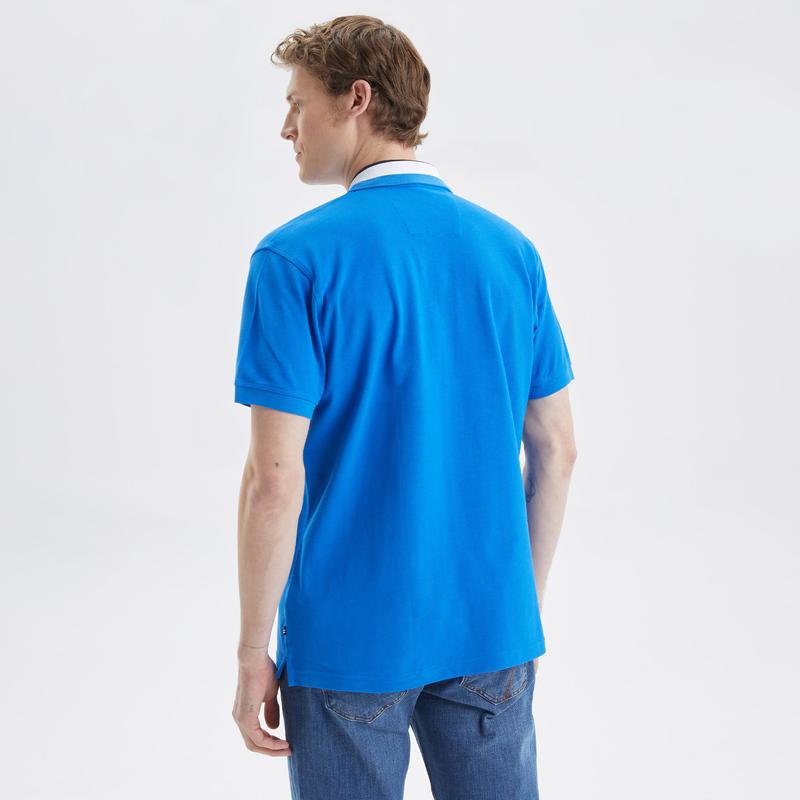 Nautica Erkek Mavi Classic Fit Kısa Kollu Polo