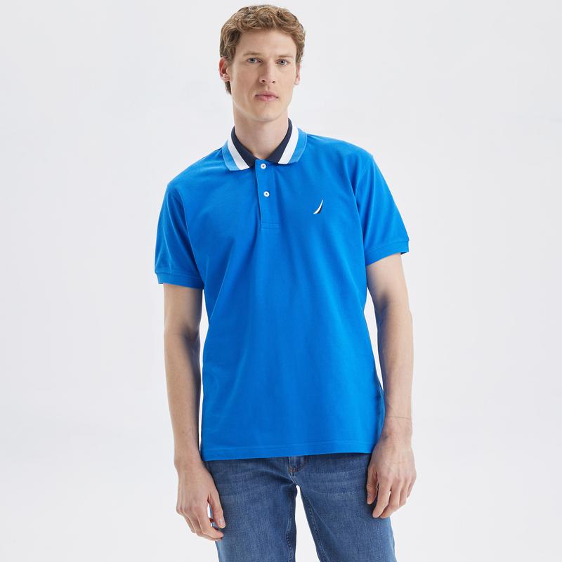 Nautica Erkek Mavi Classic Fit Kısa Kollu Polo