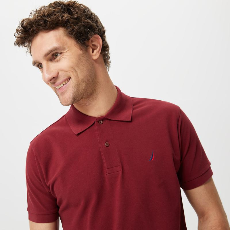 Nautica Erkek Bordo Classic Fit Kısa Kollu Polo