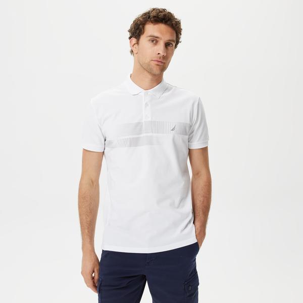 NAUTICA ERKEK BEYAZ SLIM FIT KISA KOLLU POLO