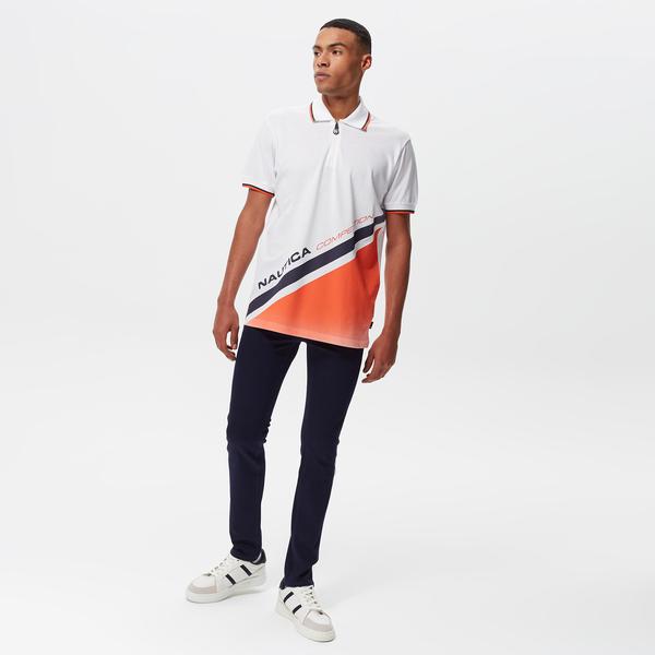 Nautica Erkek Beyaz Classic Fit Kısa Kollu Polo