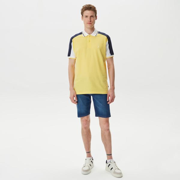Nautica Erkek Sarı Classic Fit Kısa Kollu Polo