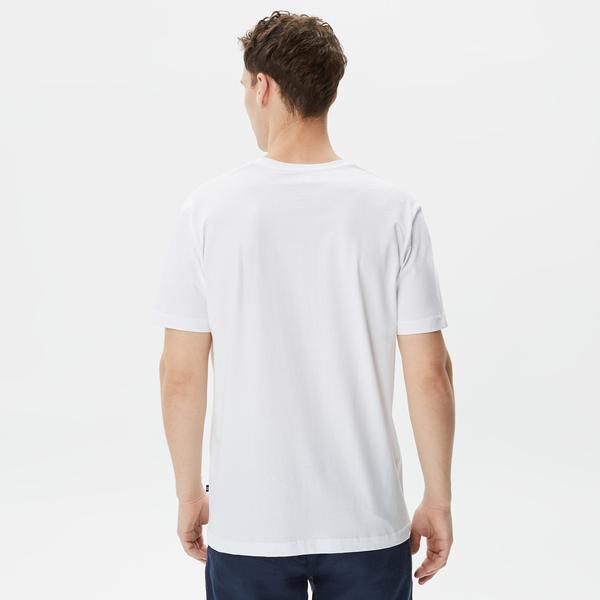 Nautica Erkek Beyaz Baskılı Standart Fit T-Shirt