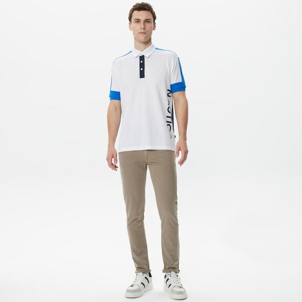 Nautica Erkek Beyaz Classic Fit Kısa Kollu Polo