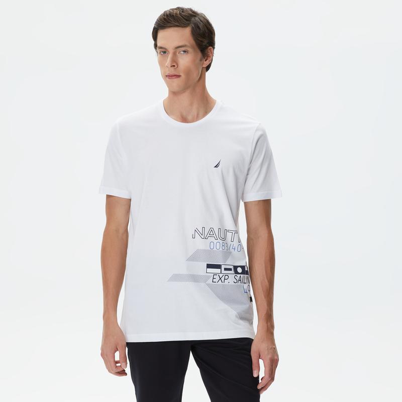 Nautica Erkek Beyaz Standart Fit T-Shirt