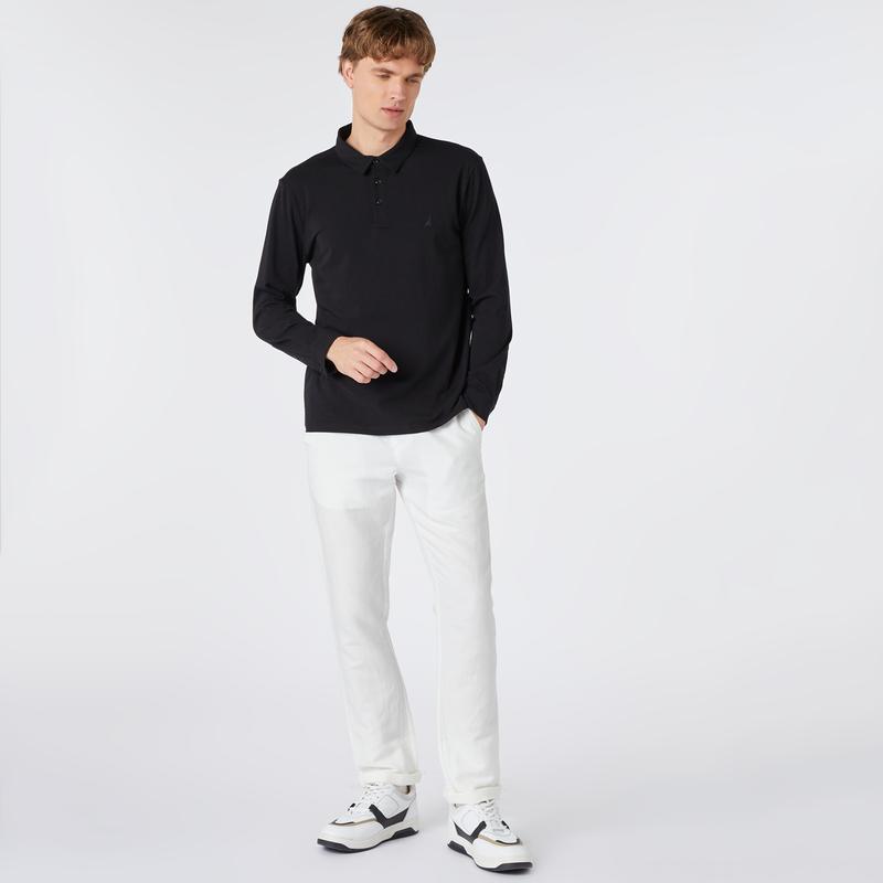 Nautica Erkek Siyah Uzun Kollu Polo