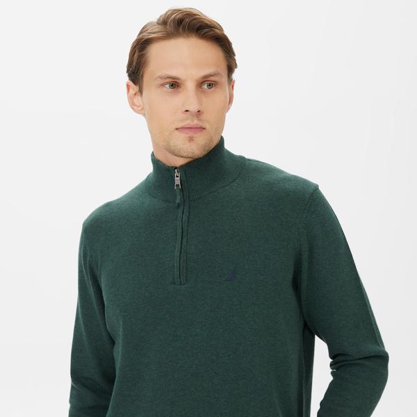 Nautica Erkek Yeşil Standart Fit Dik Yakalı Kazak