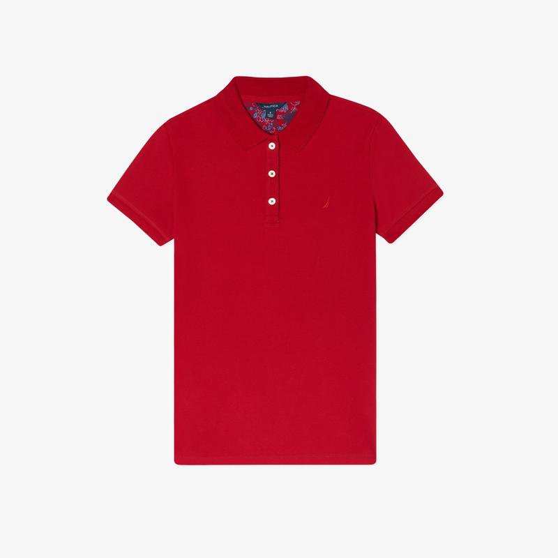 NAUTICA KADIN KIRMIZI SLIM FIT KISA KOLLU POLO