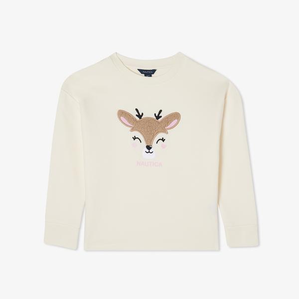 Nautica Kız Çocuk Kırık Beyaz Sweatshirt