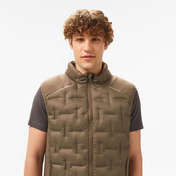 Nautica Erkek Kahverengi Standart Fit Dik Yaka Yelek_3