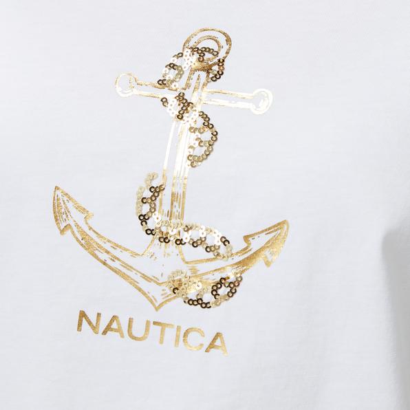 Nautica Kadın Beyaz Regular Fit Nakışlı T-Shirt_5
