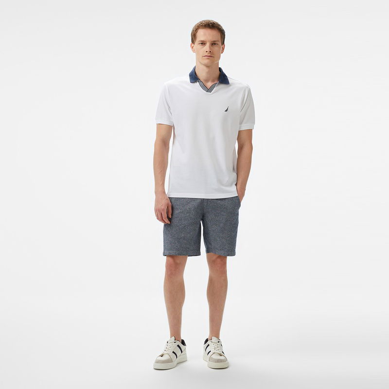Nautica Erkek Beyaz Classic Fit Polo
