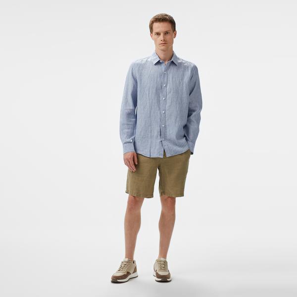 Nautica Erkek Mavi Classic Fit Çizgili Gömlek