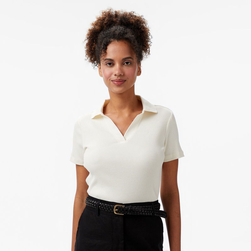 Nautica Kadın Ekru Slim Fit Polo