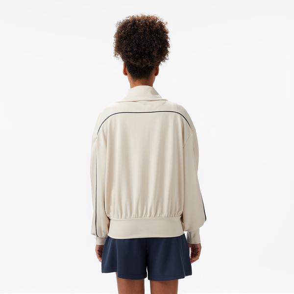 Nautica Kadın Ekru Regular Fit Dik Yaka Sweatshirt
