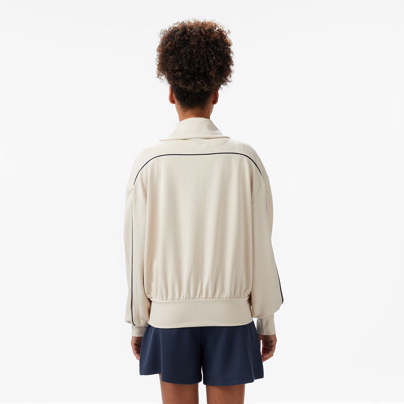 Nautica Kadın Ekru Regular Fit Dik Yaka Sweatshirt