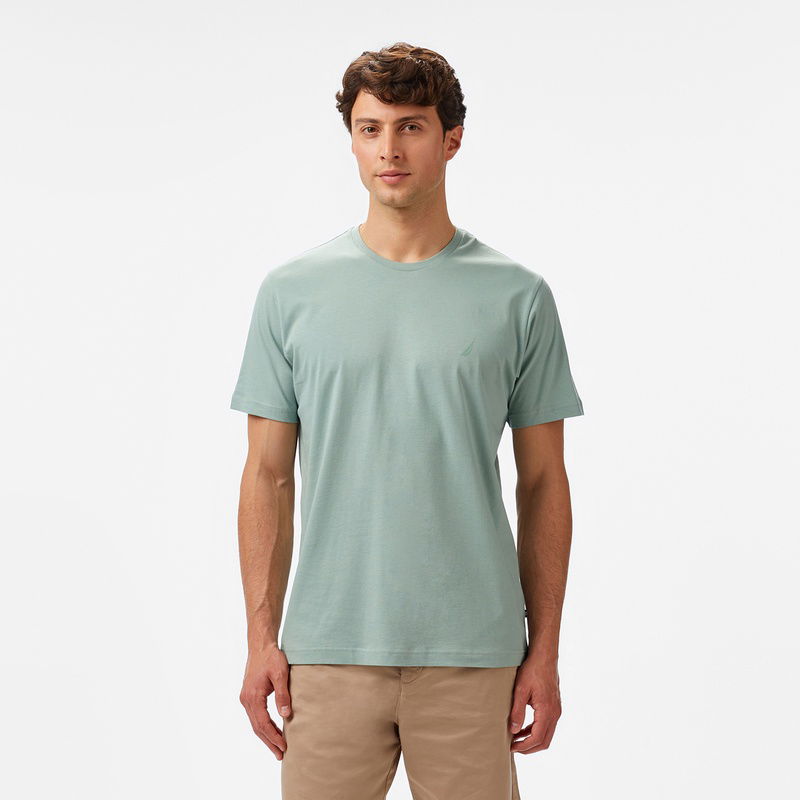 Nautica Erkek Yeşil Regular Fit Baskılı T-Shirt
