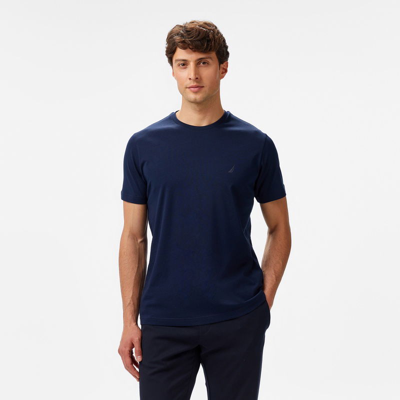 Nautica Erkek Lacivert Regular Fit Baskılı T-Shirt