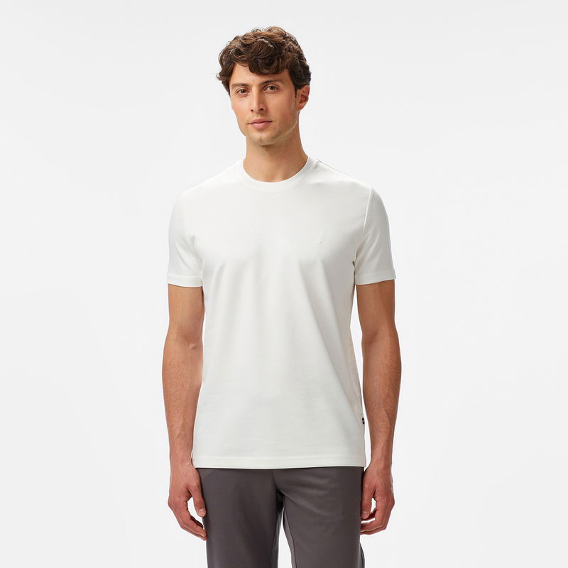 Nautica Erkek Krem Classic Fit T-Shirt
