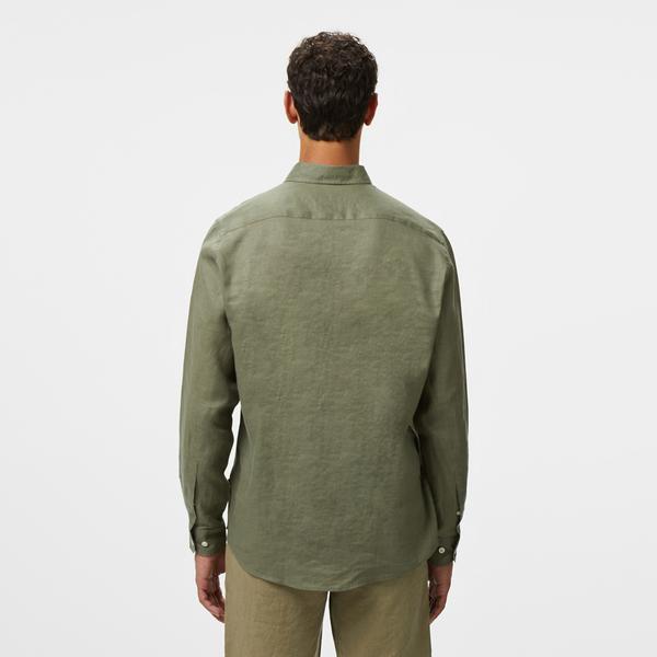 Nautica Erkek Yeşil Classic Fit Keten Gömlek