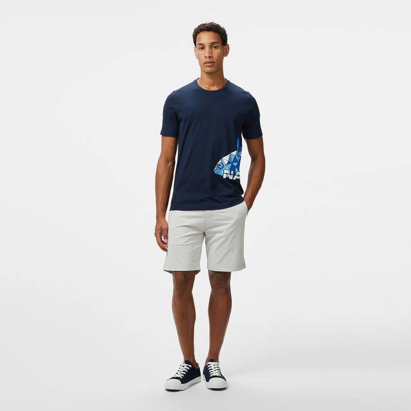Nautica Erkek Lacivert Regular Fit Baskılı T-Shirt