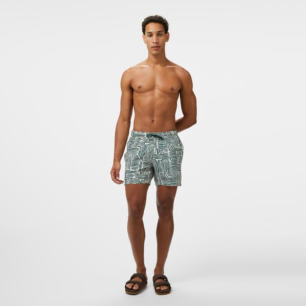 Nautica Erkek Yeşil Regular Fit Desenli Mayo Şort